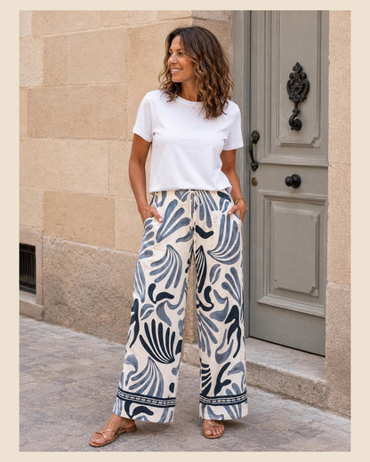 Pantalón estampado Conchas  + camiseta de regalo