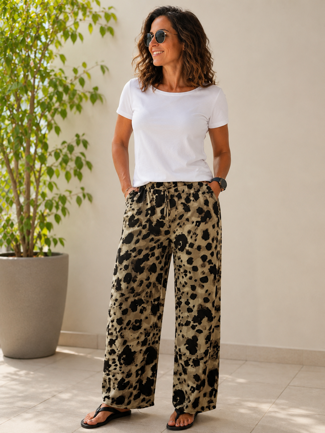 Pantalón estampado Animal Print