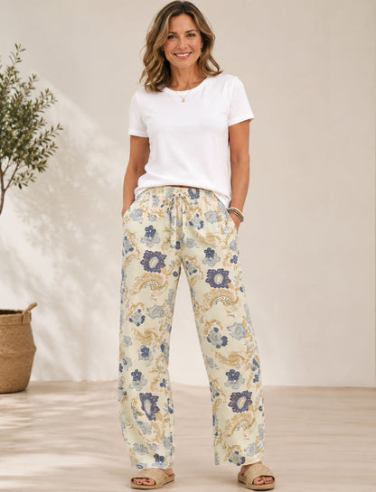 Pantalón estampado FLORES  + camiseta de regalo