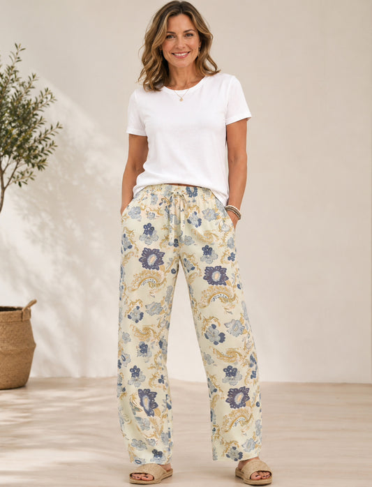 Pantalón estampado FLORES  + camiseta de regalo