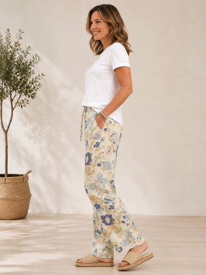 Pantalón estampado FLORES  + camiseta de regalo