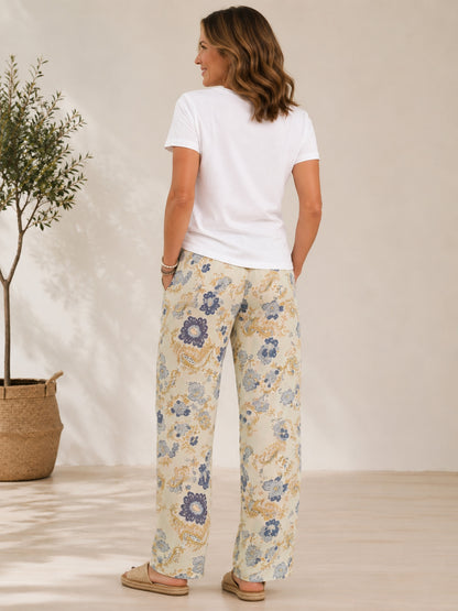 Pantalón estampado FLORES  + camiseta de regalo